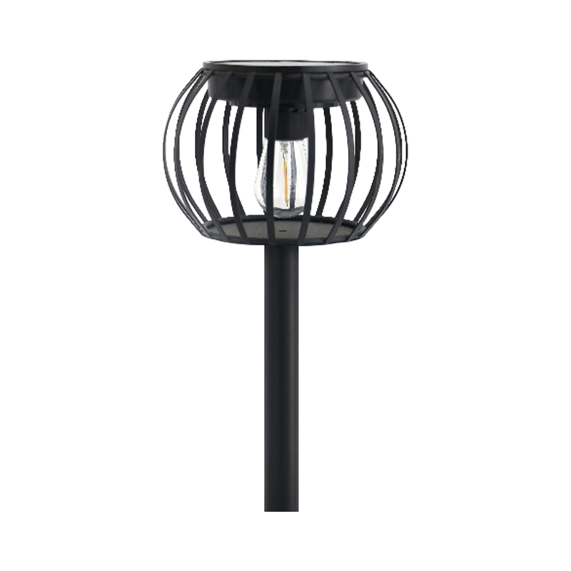 Black Cage Filament Style Solar Spike Light