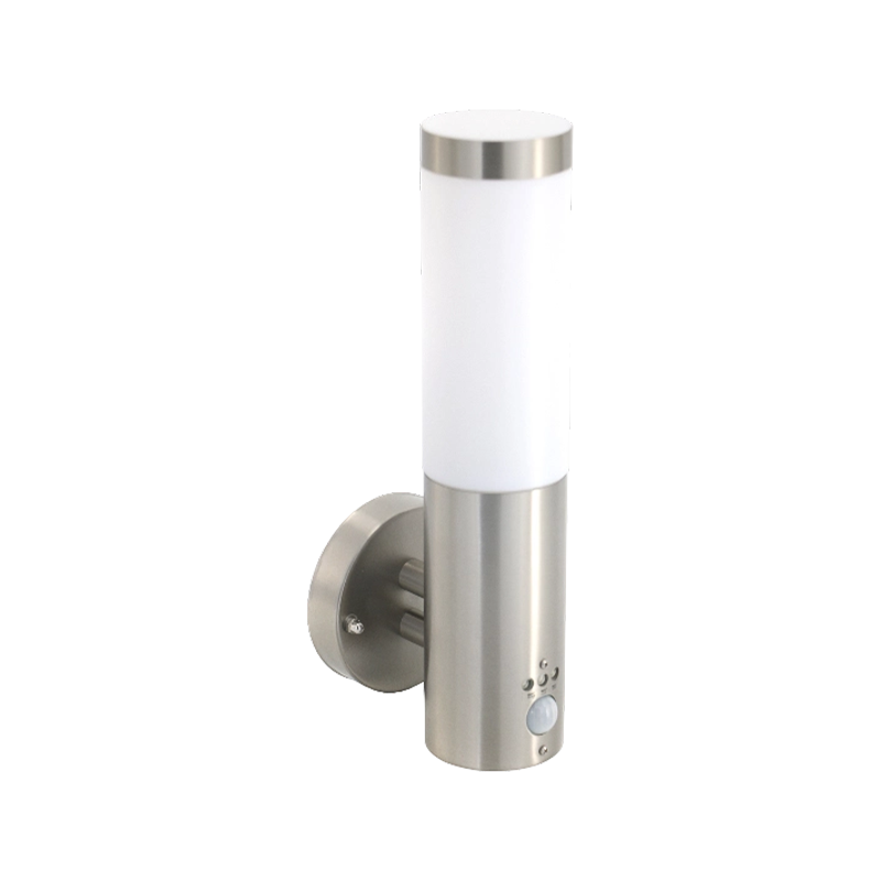 Stainless Steel Opal Cylinder Garden Wall Light with PIR Sensor