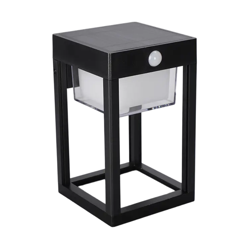 Square Aluminium Solar Pillar Light with Motion Sensor
